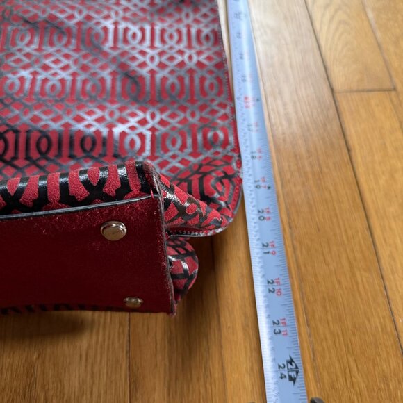 J. McLaughlin Red Printed Shopper Handbag - Picture 5 of 16